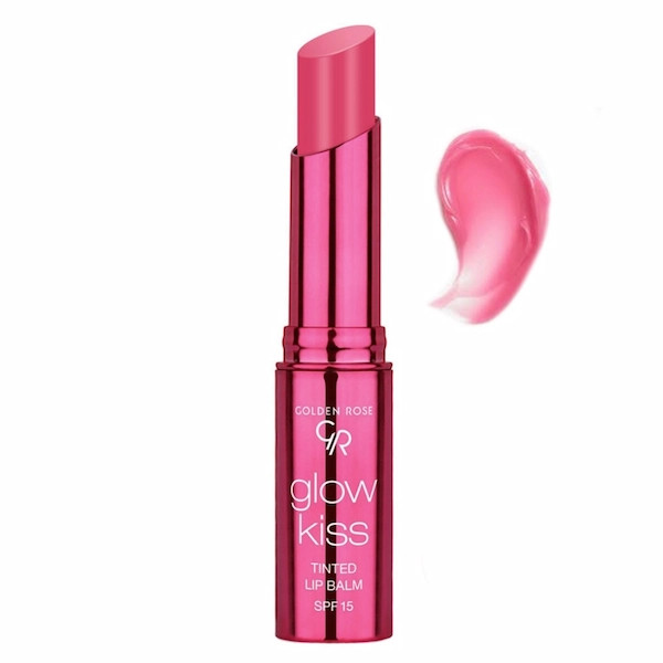 بالم لب رنگی گلدن رز مدل Glow Kiss با محافظت SPF 15 اصلی