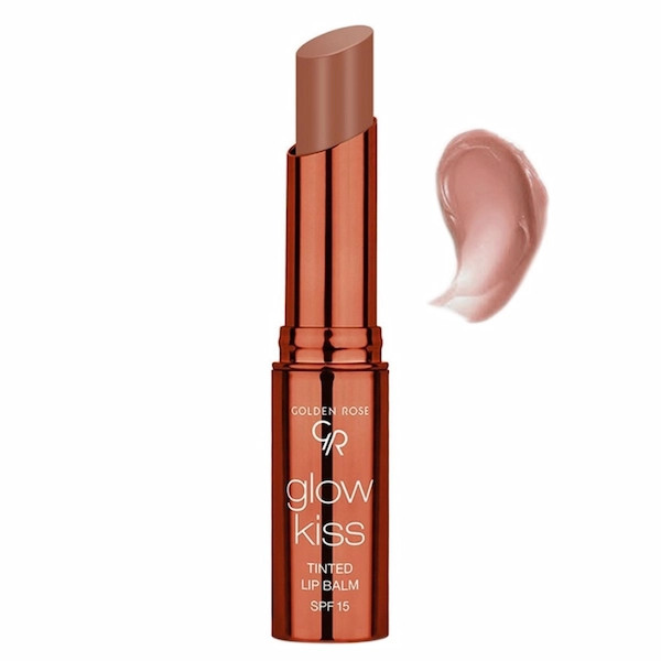بالم لب رنگی گلدن رز مدل Glow Kiss با محافظت SPF 15 اصلی